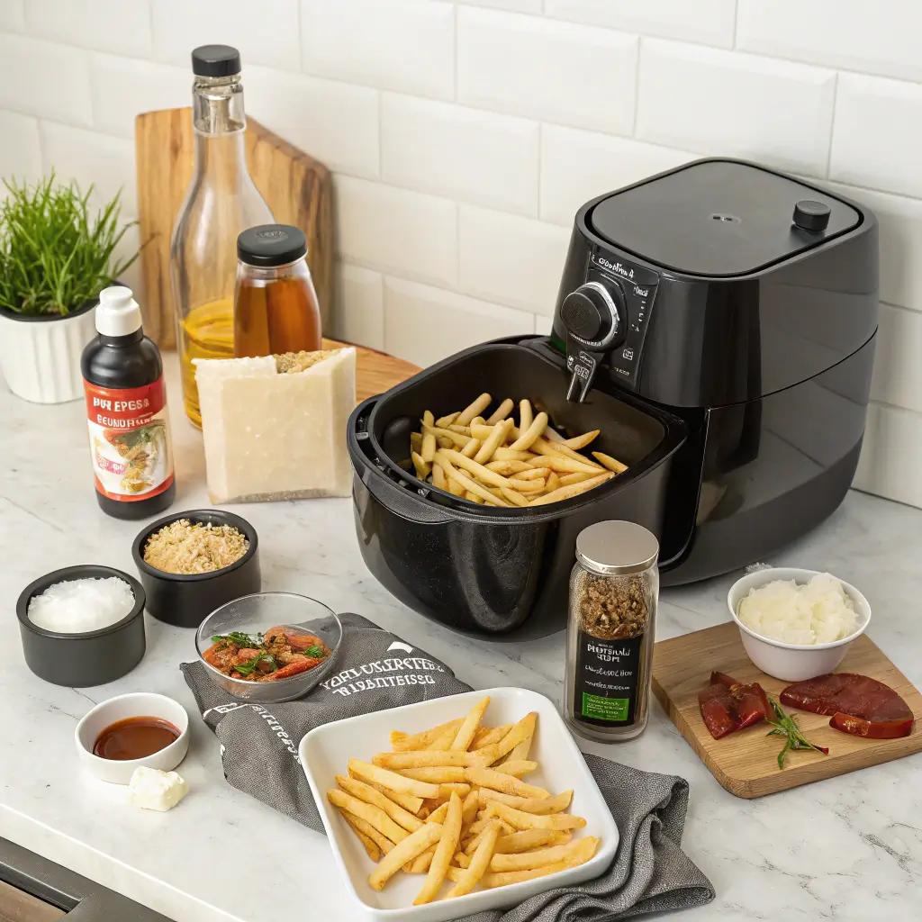 Ingredients for making frozen French fries in air fryer