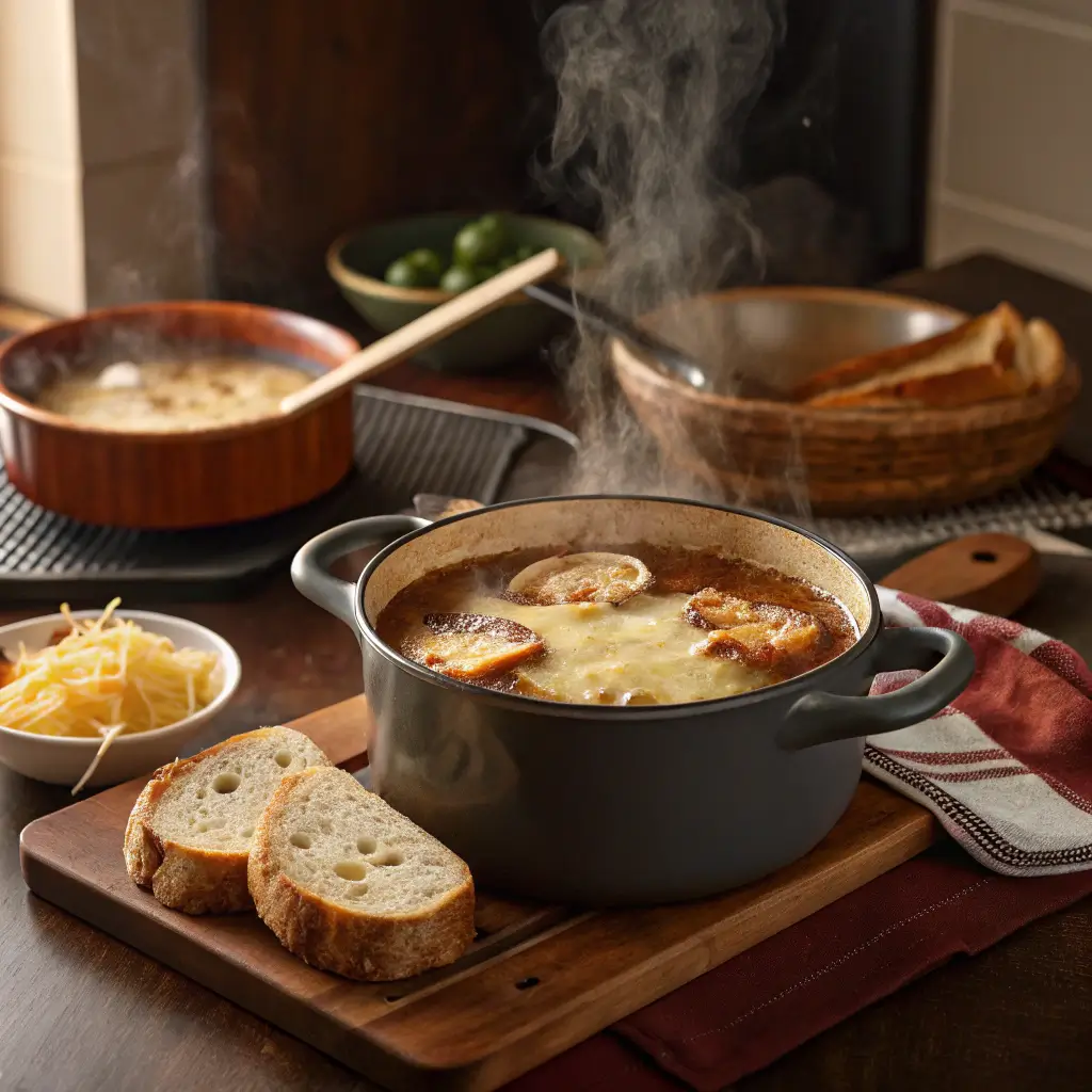 Lipton French Onion Soup being prepared