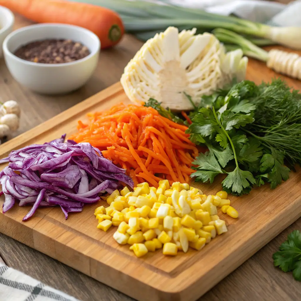 Fresh ingredients for BBQ chicken side dishes