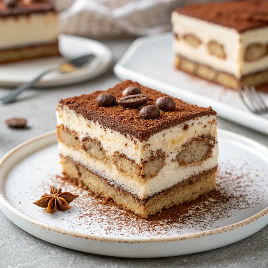 Step-by-step process of making tiramisu cake