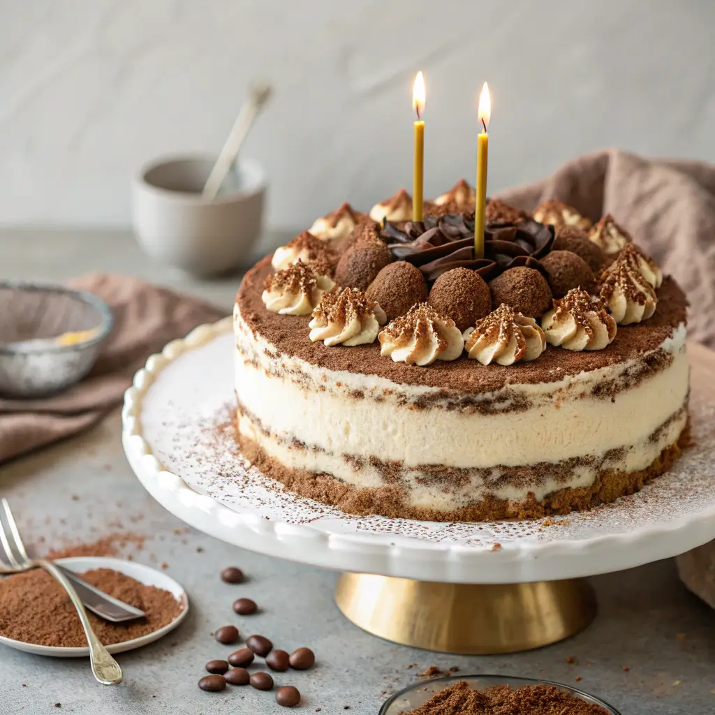 tiramisu birthday cake